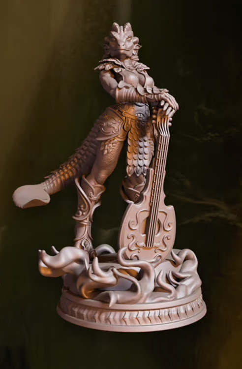 Dungeons & Dragons Playable Character - Female Human Dragonborn - Bard, Polearm