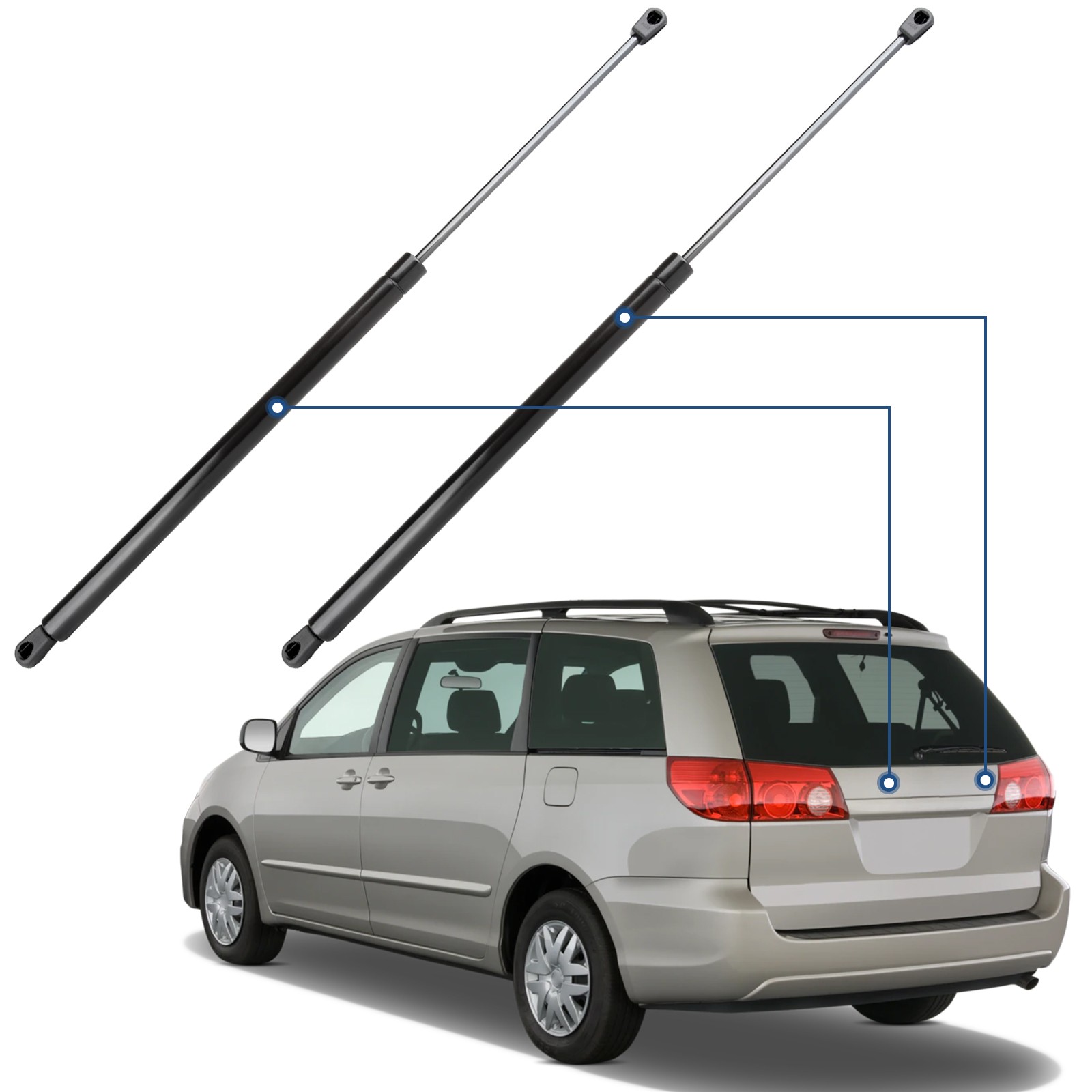 For 2004-2010 Toyota Sienna Qty 2 Rear Liftgate Tailgate Hatch Lift Supports