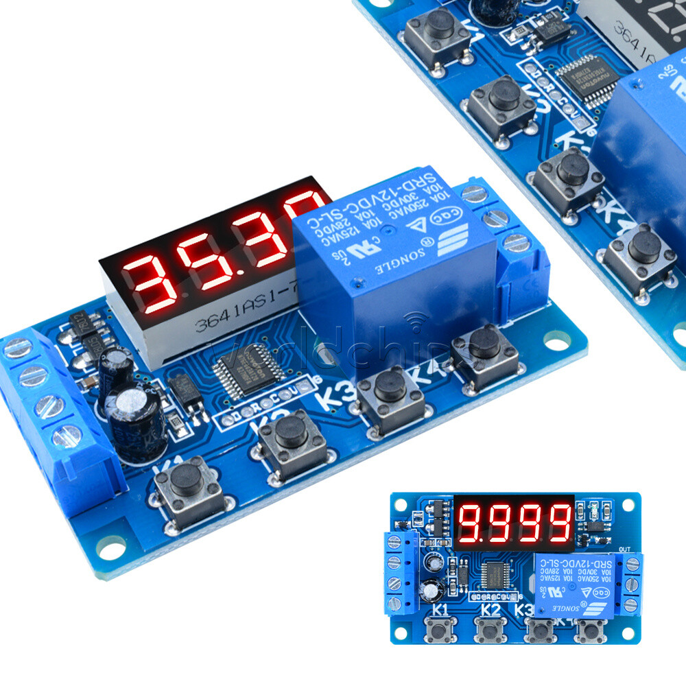 DC 12V Trigger Cycle Automation Timer Delay Relay Module 3-4 Digital LED