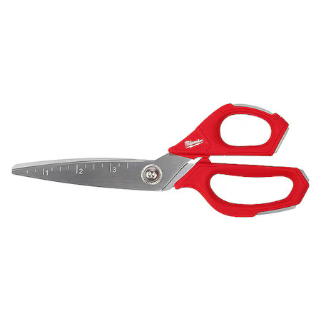 Milwaukee Tool 48-22-4046 Scissors, Chrome Plated, 9 1/4 In L, Red