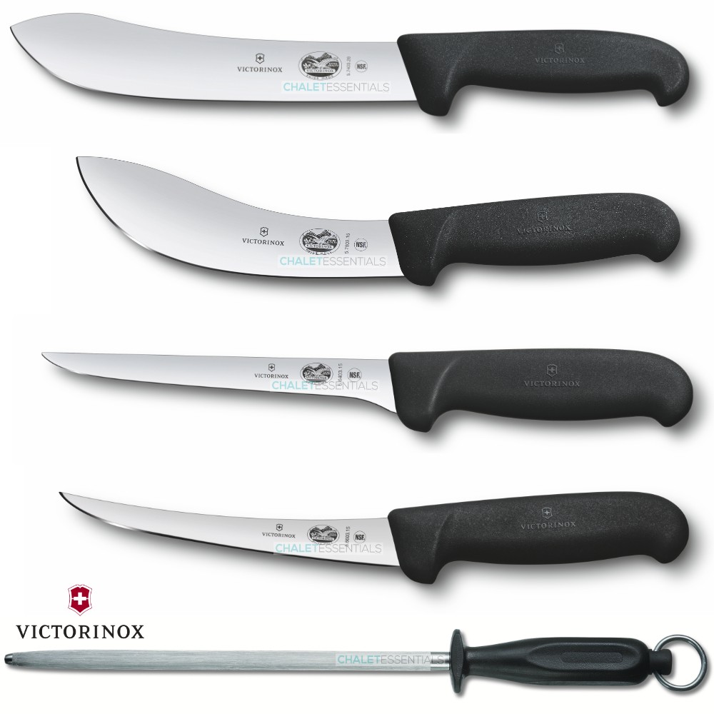 Victorinox 5 Piece Butcher Skinning Boning S/ Steel Knife Set - 5pc