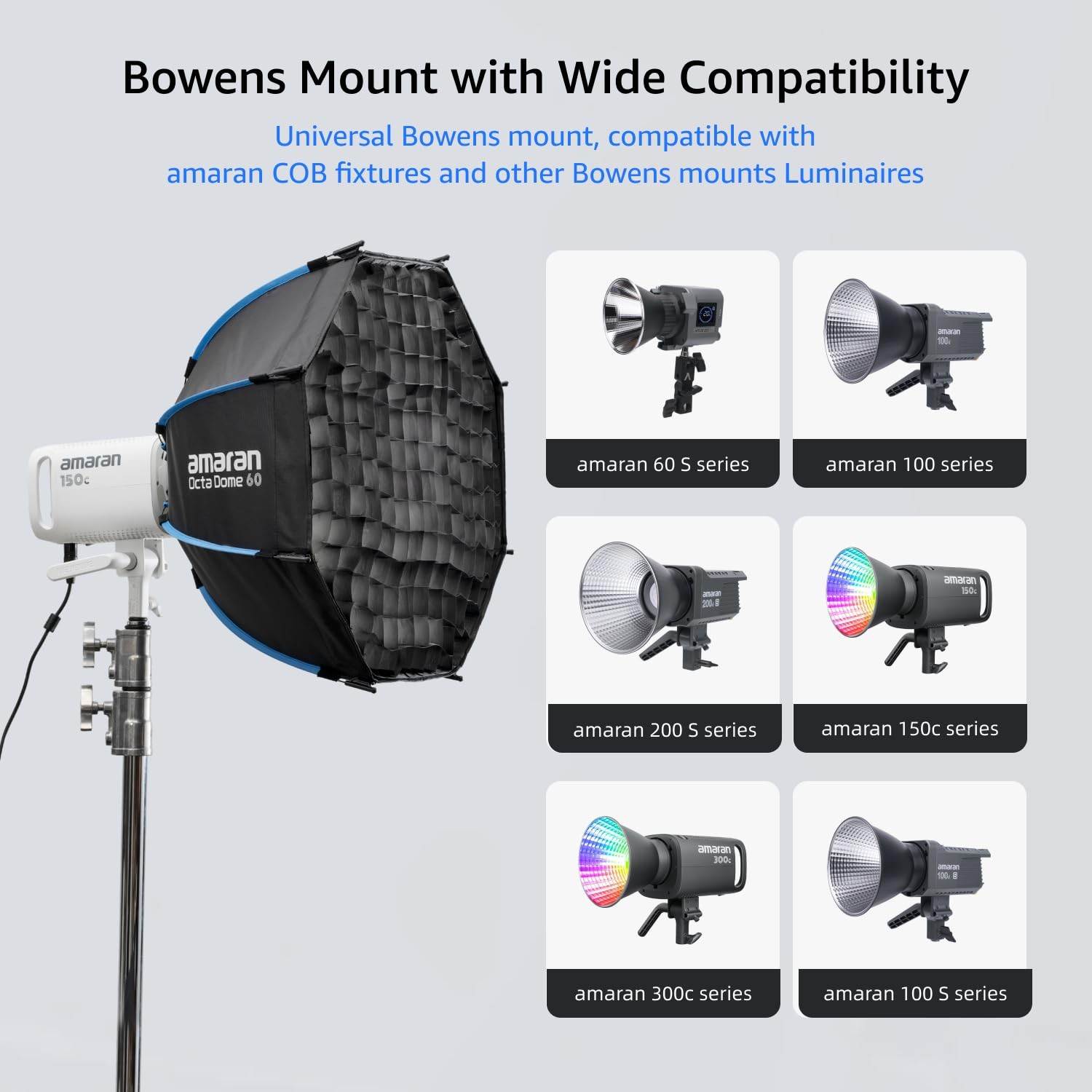amaran Octa Dome 60 Softbox,One-snap 60cm (2ft) Large Octagonal Bowens Mount...