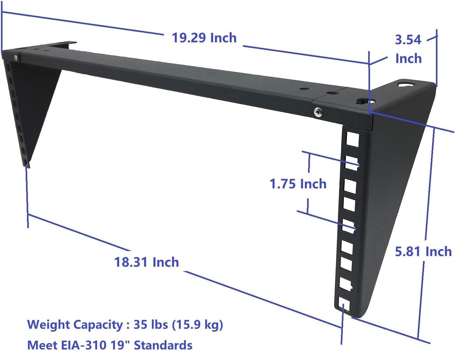 3U Vertical Wall Mount Rack Steel Foldable Patch Panel Bracket 19 Inch 2 PCS