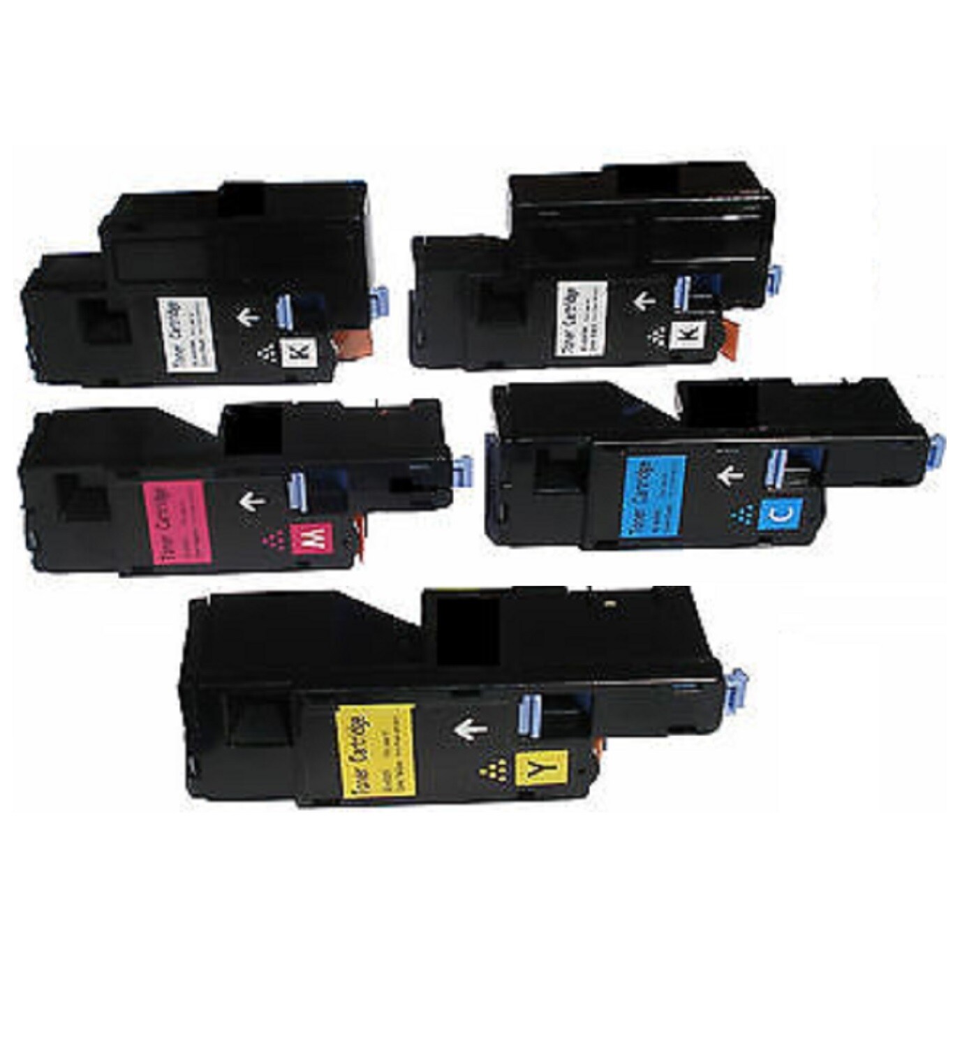 5-Pk/Pack Toner Cartridge for Dell 1250 1250C 1355cn C1760NW C1765NF C1765NFW