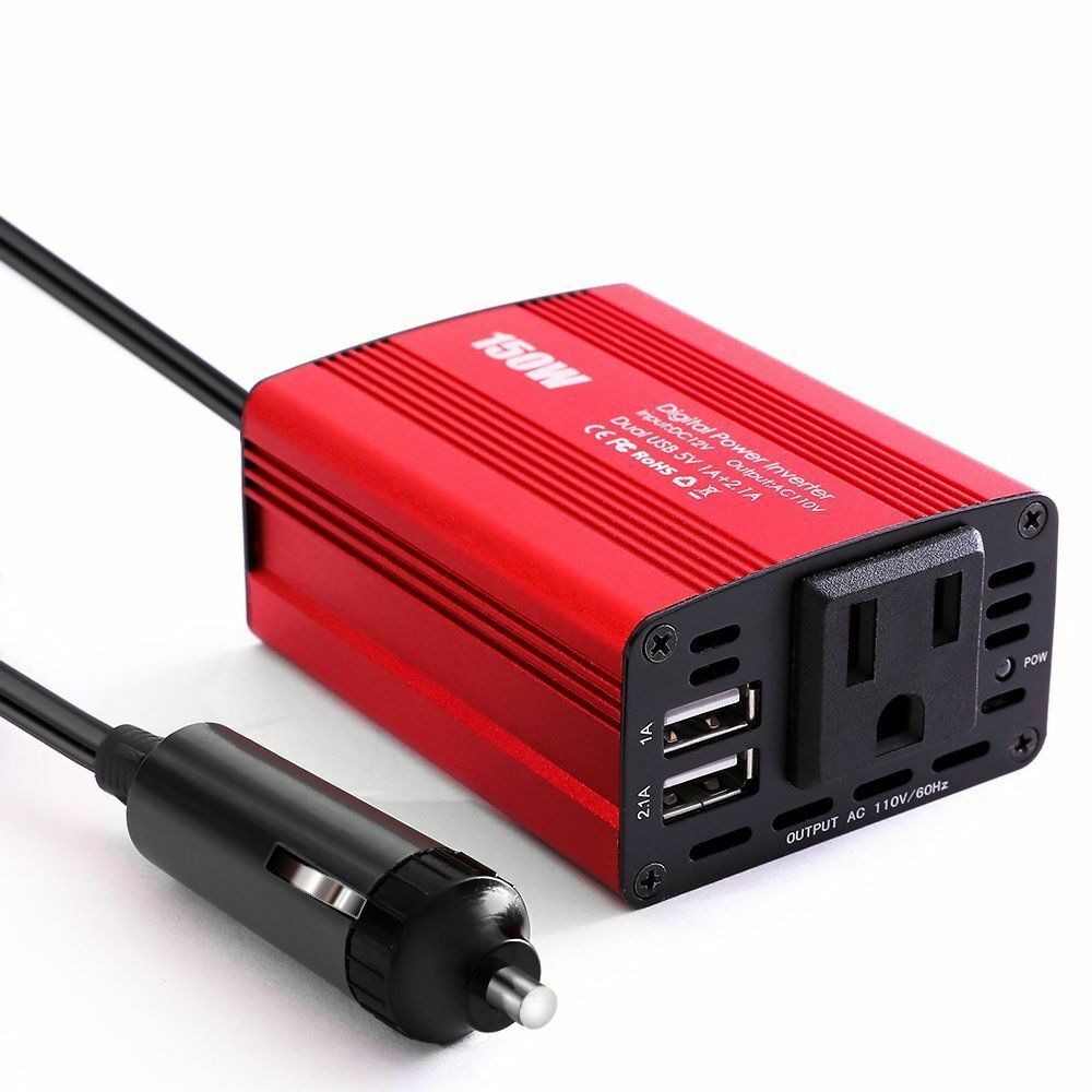 Car Inverter Converter Adapter 12V To 110V Plug Power Outlet Cigarette Lighter