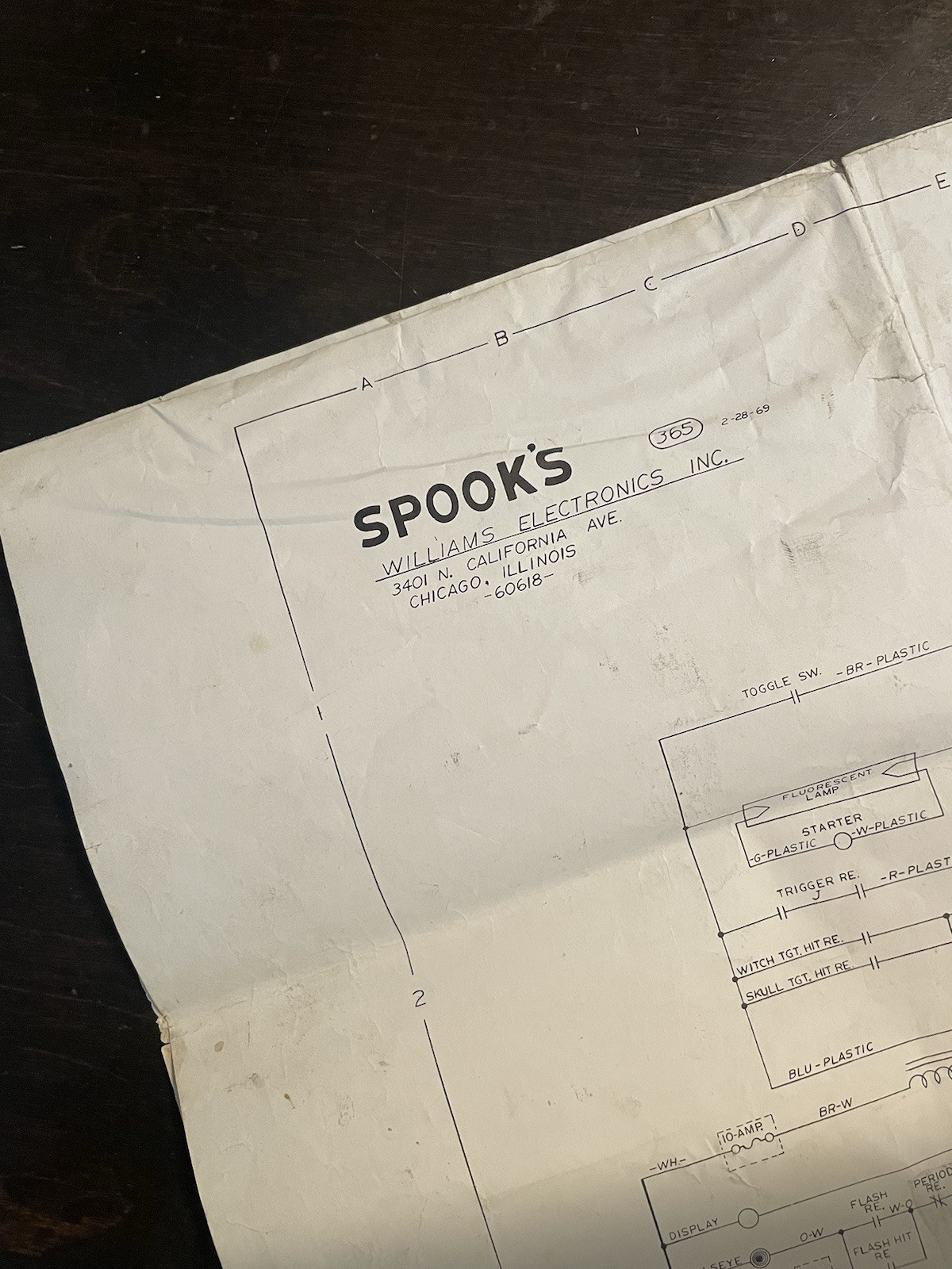 SPOOKS Williams Electronics EM rifle game ORIGINAL SCHEMATICS
