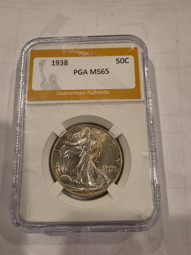 1938 Walking Liberty Half Dollar MS65