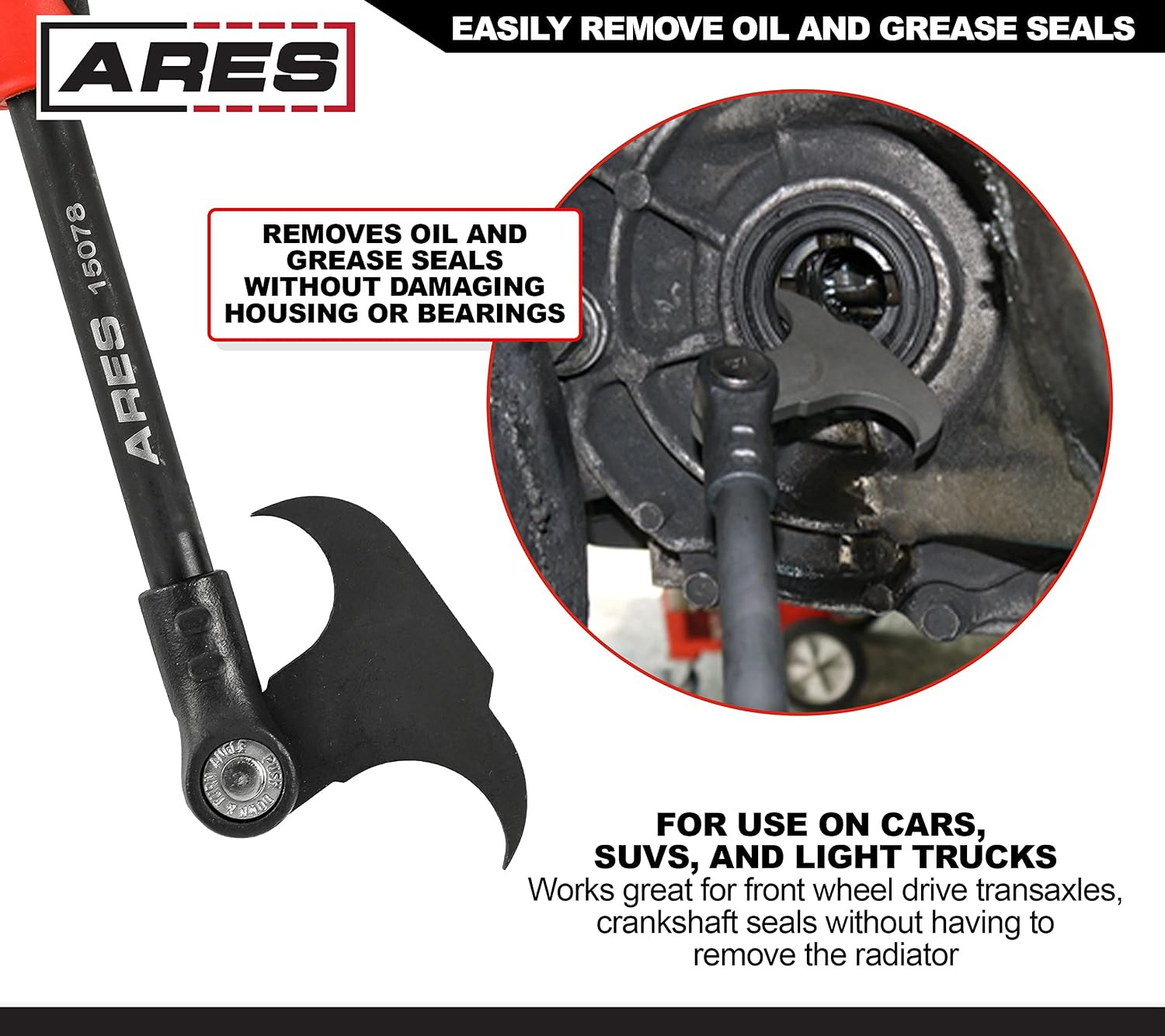 15078-12-Inch Indexing Seal Puller - 14 Adjustable Locking Positions - Dual Hook