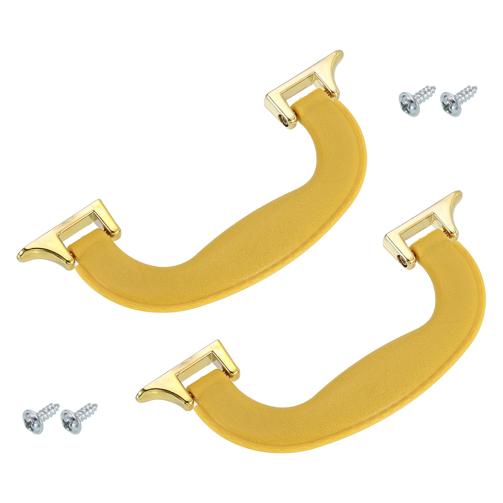 2Pcs Luggage Handle Plastic Pull Handle Grip Replacement with Screws Yellow