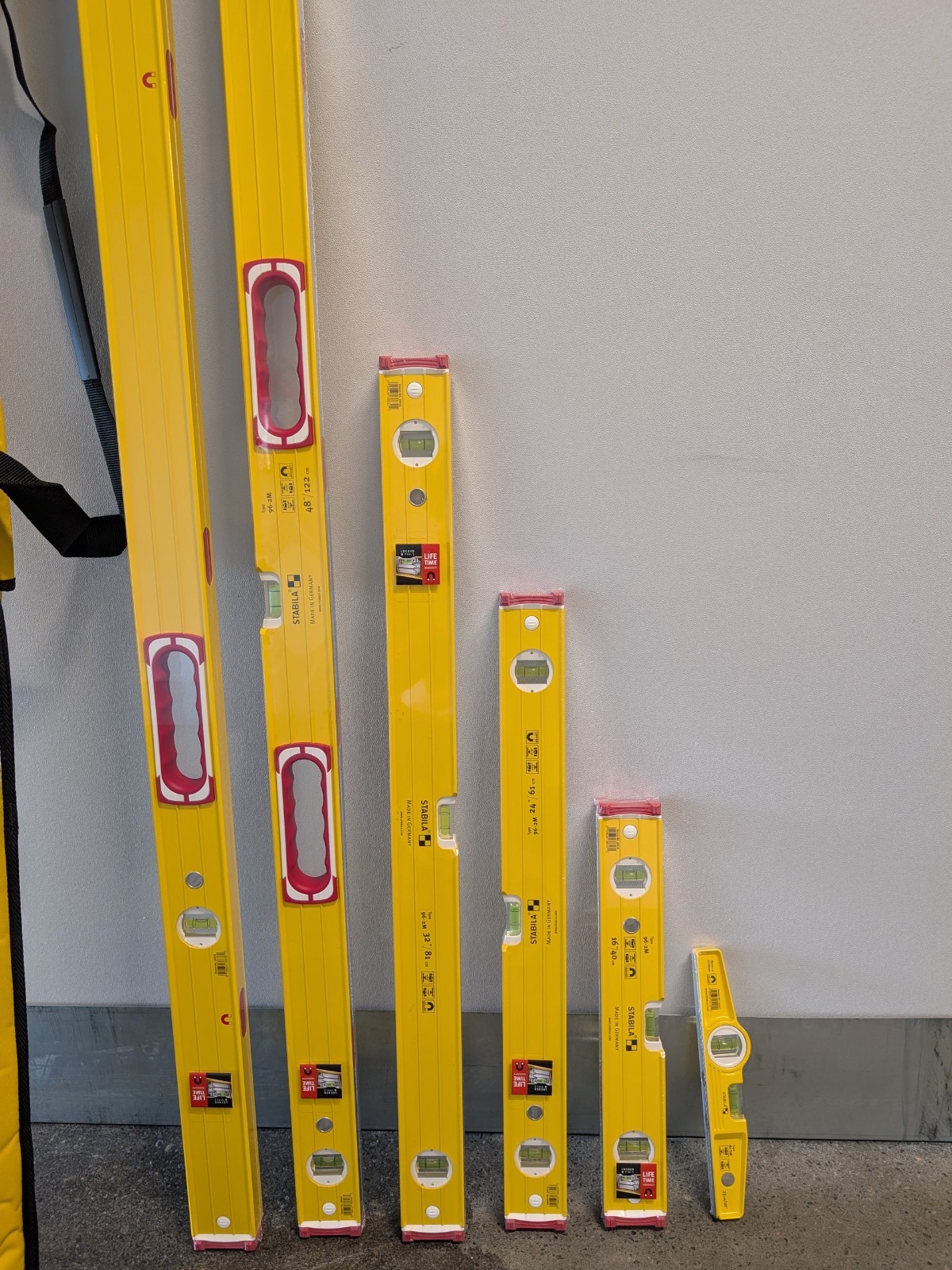 STABILA Type 96M Magnetic 6-Piece Level Set with Carrying Case
