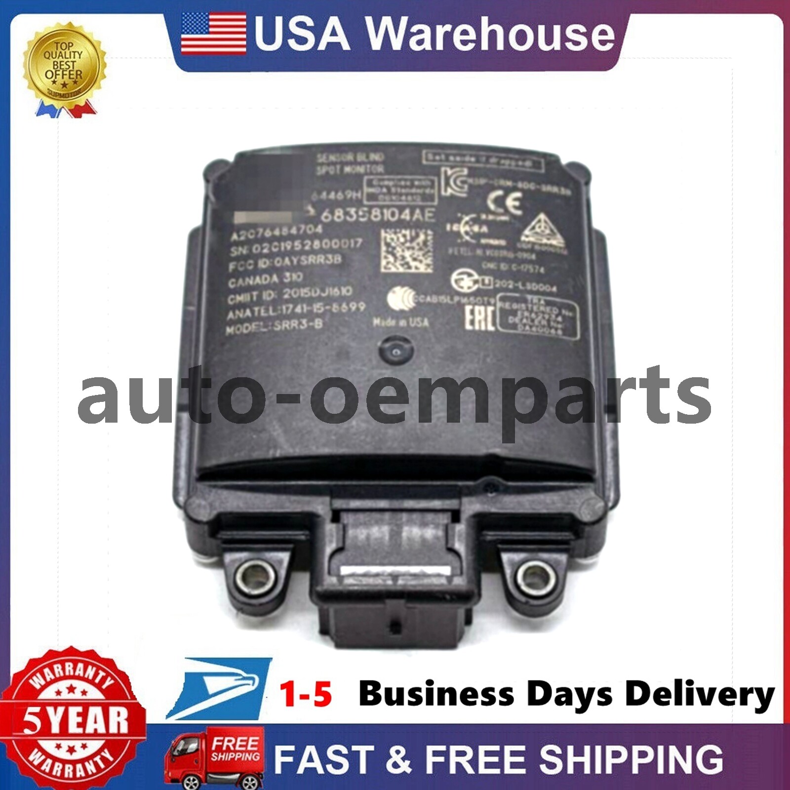 OEM Tail Light Blind Spot Module Sensor for 2019 - 2022 Ram 2500 3500 68358104AE