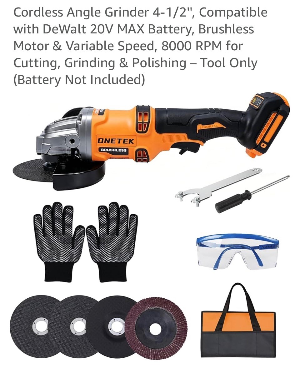 Onetek Cordless Angle Grinder Tool