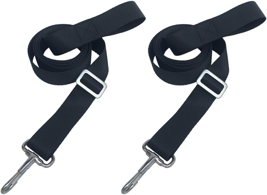 2 PCS Adjustable Bimini Boat Top Straps with Loops and Single Snap Hook - 28"~60