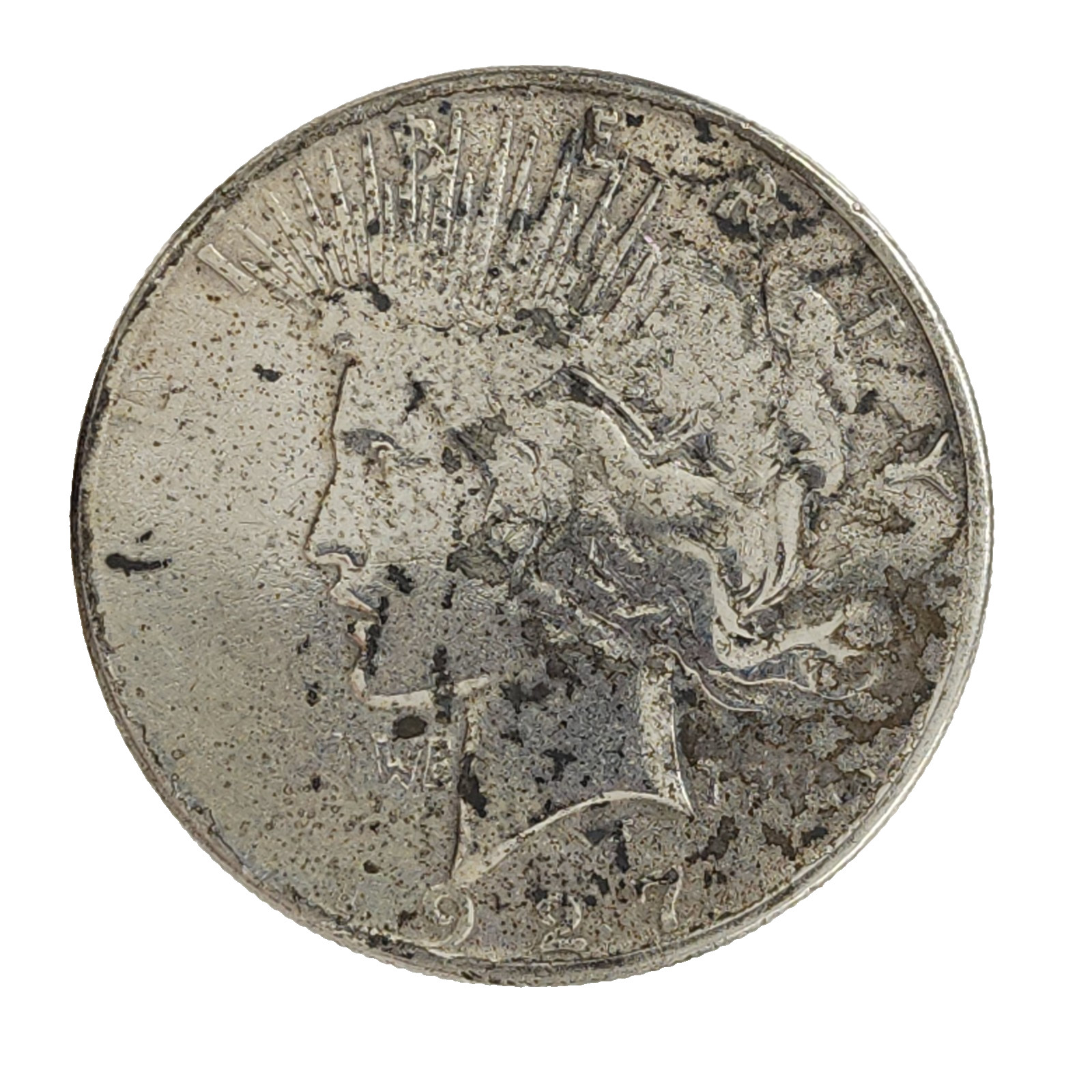 Vintage 1927-S US Silver Peace Dollar Coin Circulated With Wear READ ALL