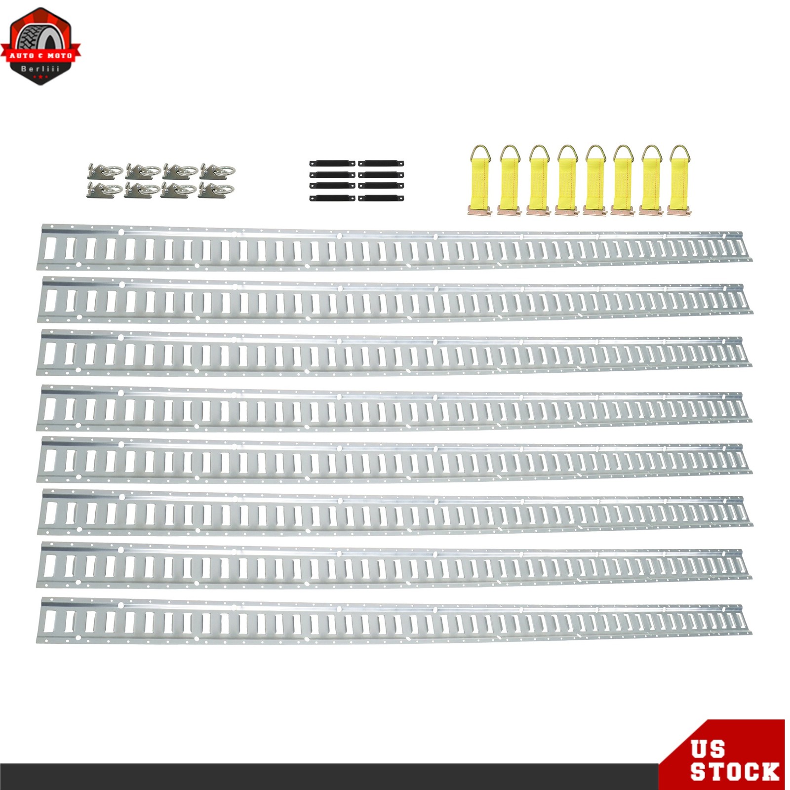 32 Piece 8' E Track Tie-Down Trailer Kit Fits Universal High Quality Galvanized