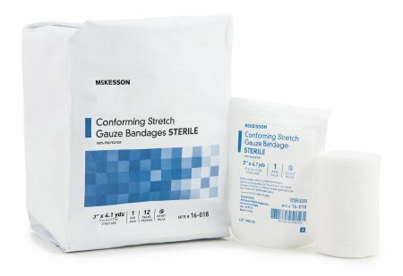 McKesson Conforming Bandage Poly Blend 3'' X 4.1 Yard Roll -12/Bag