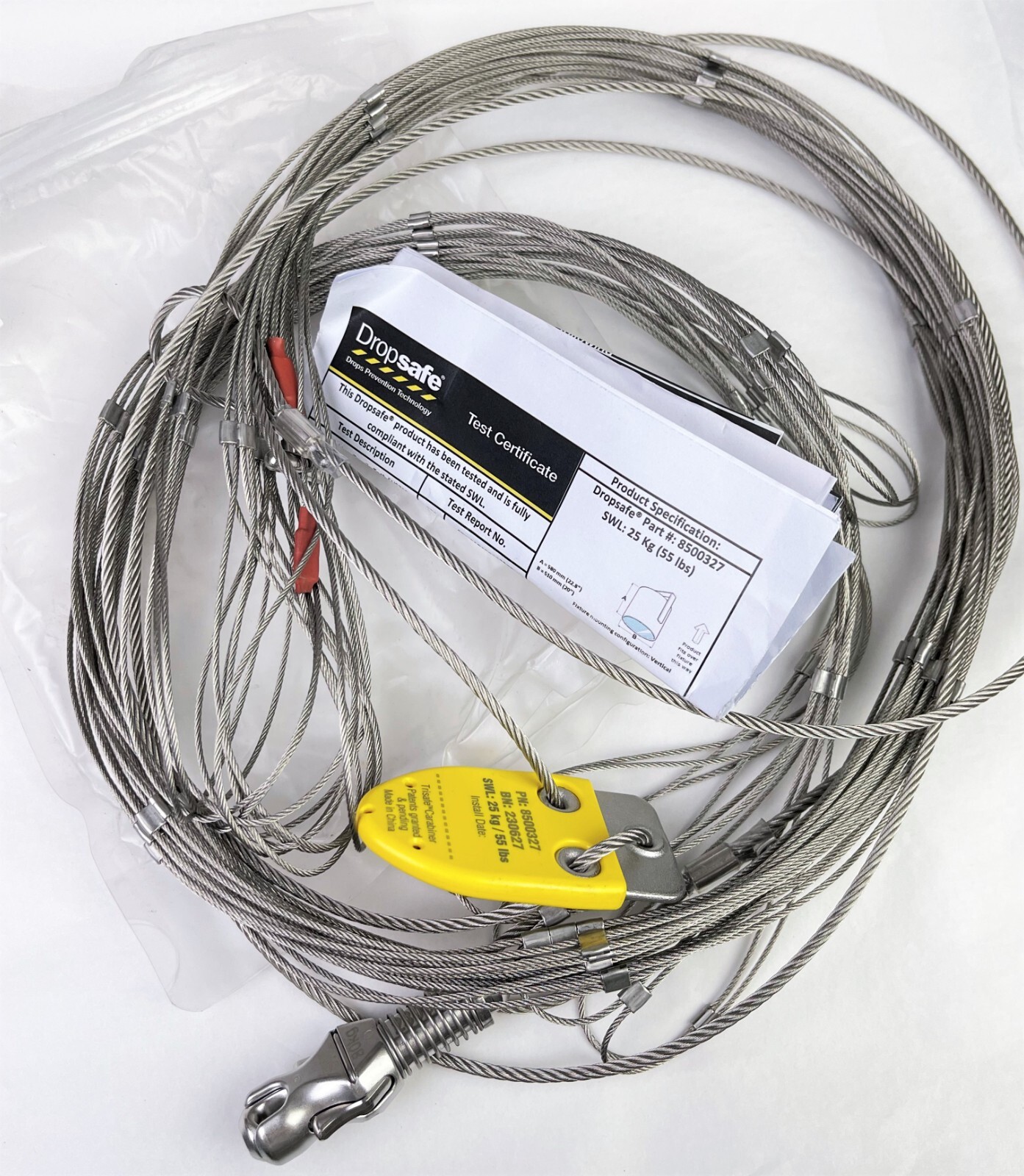 Dropsafe Net Model: 8500327 25KG (55LBS) for Overhead Fixtures With RFID Tag