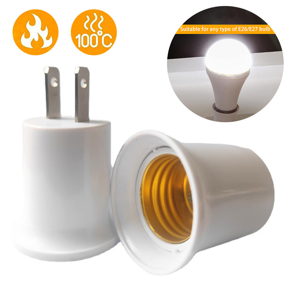 2-10Pcs 110V Outlet to E26/E27 Socket Adapter Plug-In Light Bulb Socket Convert