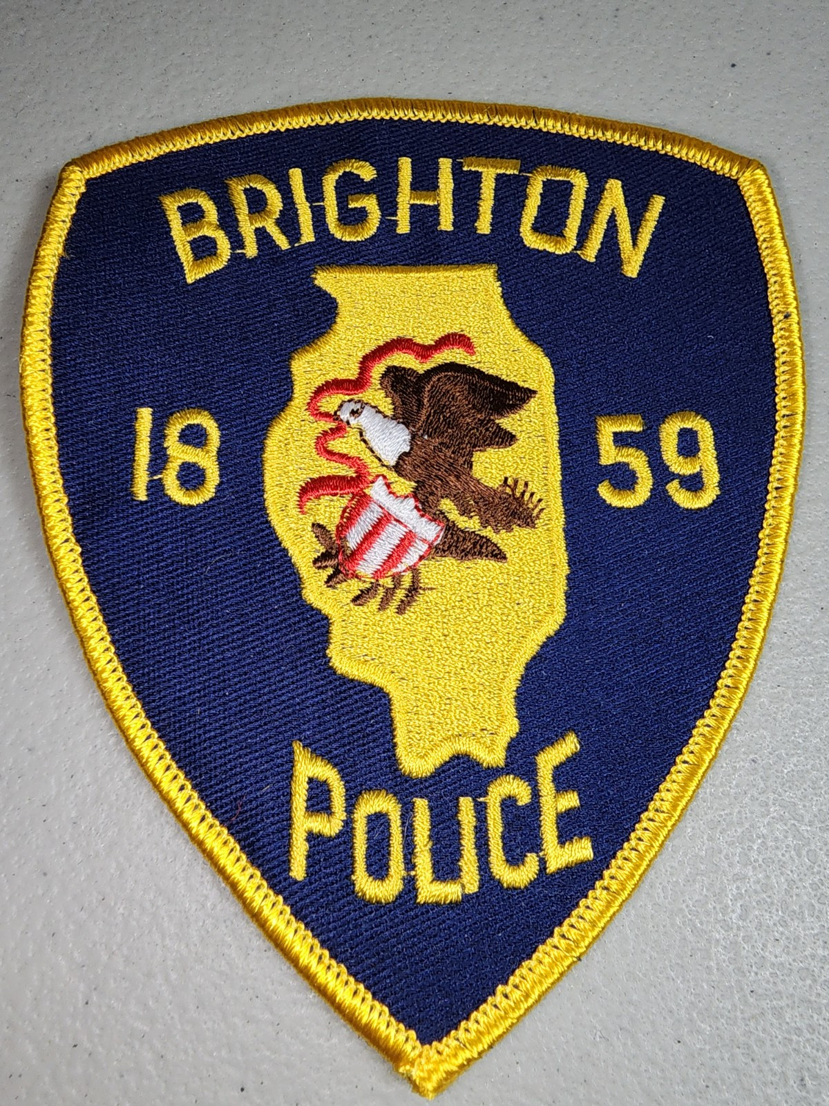 Brighton Police Illinois Embroidered Patch 4" x 5" Sew On  FREE SHIPPING