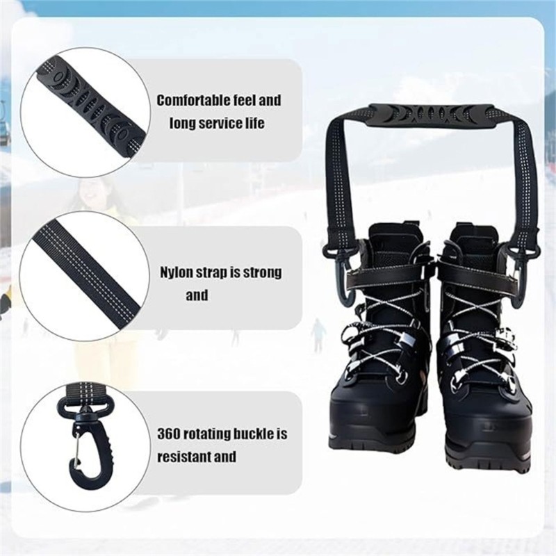 2xMulti Purpose Ski Boot Stabiliser Straps Secure Binding for Winter Sports Gear