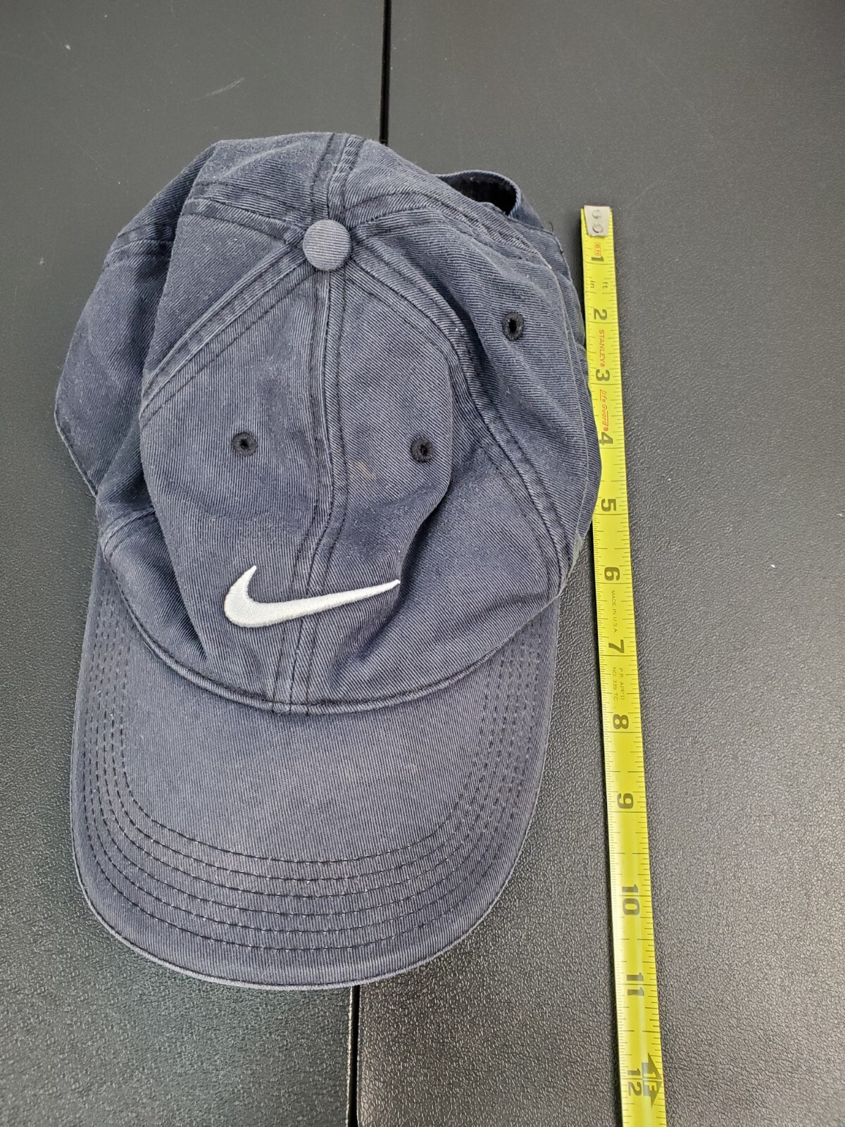 Nike Golf Hat Faded Blue Swoosh Logo 100% Cotton Adjustable Hook & Loop