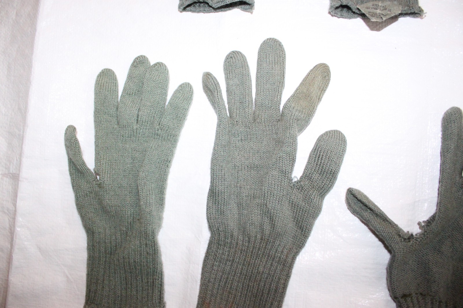 3 Pairs US Military Large CW Glove Inserts Type Class 2 Wool Authentic DEFECTS