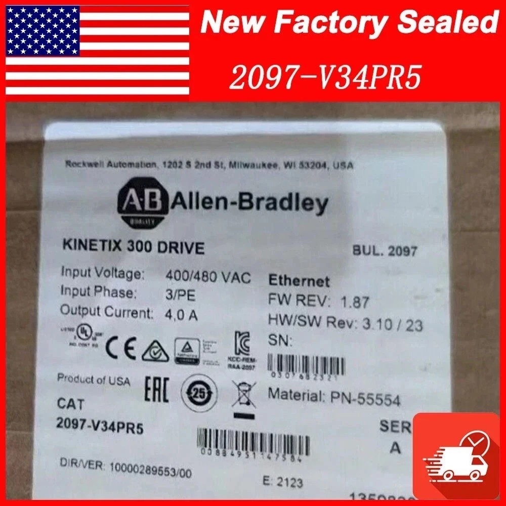 NEW Allen-Bradley 2097-V34PR5 Kinetix 300 Servo Drive Free Shipping 2097V34PR5
