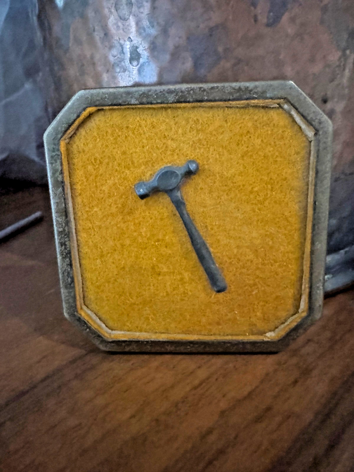 Vintage Miniature Ball -Peen Hammer mounted for display