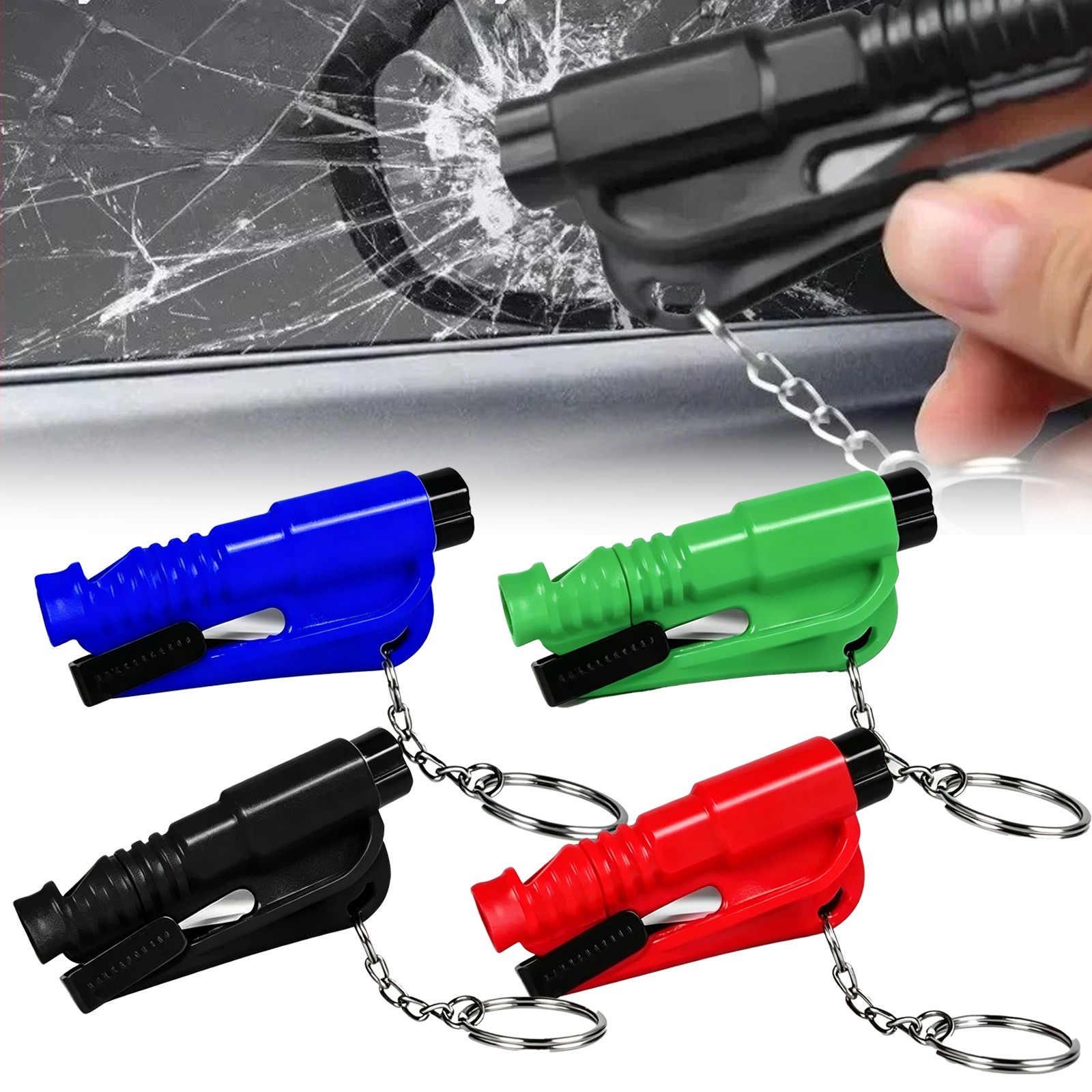 4 Pack 3in1 Emergency Escape Auto Car Window Glass Tool Breaker Seat Belt Cutter