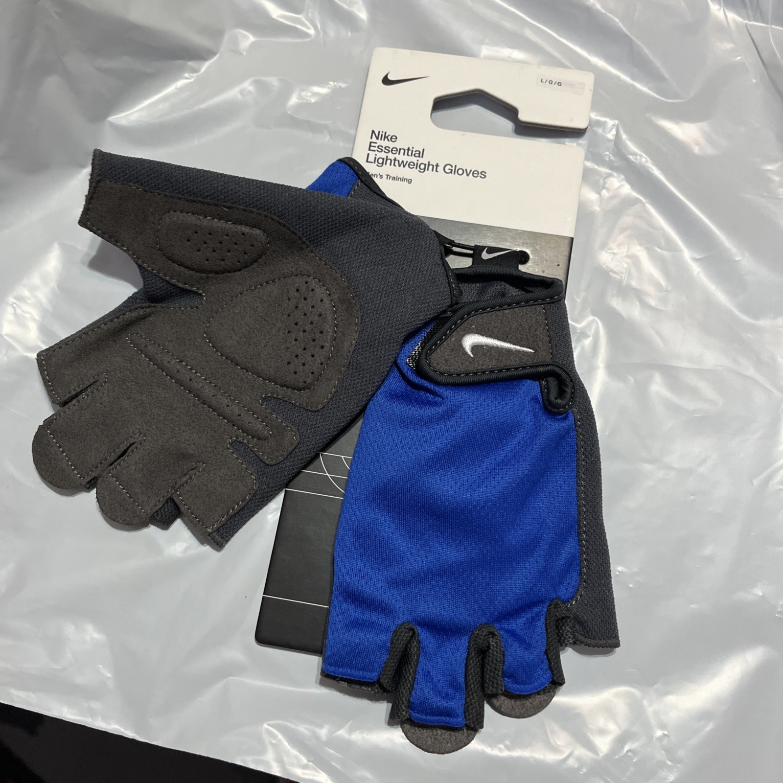 Nike Men's Essential Lightweight Training Fitness Gloves L Blue Gray NWT