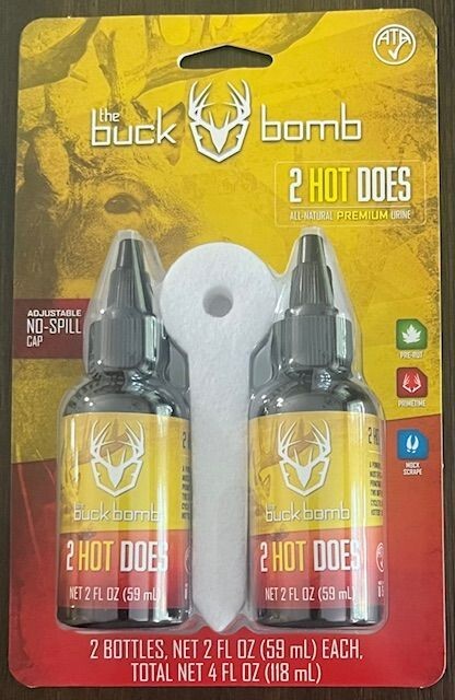 The Buck Bomb 2 Hot Does with Wicks 4oz ~ New in Sealed Package