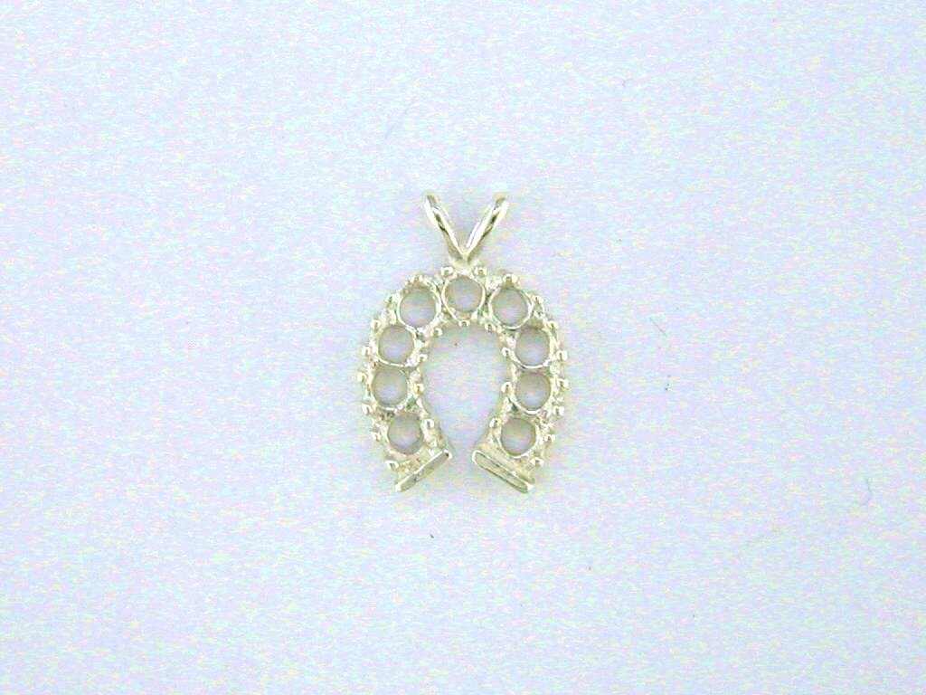 2.25 mm Round Horse Shoe Pendant Setting Sterling Silver