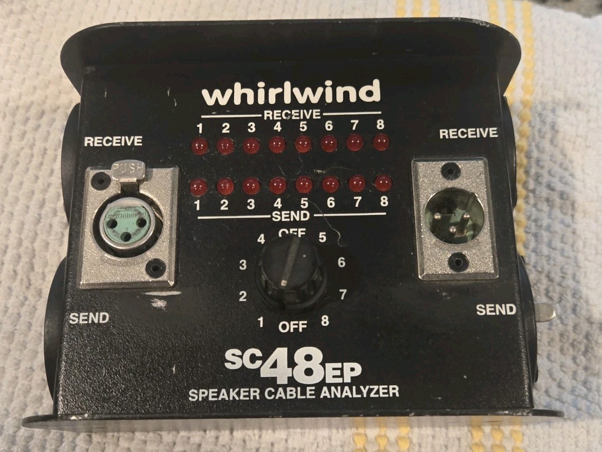WHIRLWIND SC48EP SPEAKER CABLE ANALYZER FOR 4 And 8 PIN EP CABLES OR 3 PIN XLR