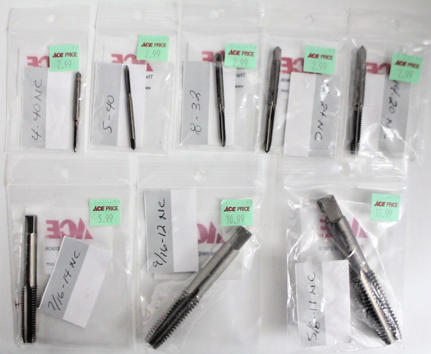 Hanson USA Plug Taps SELECT 4 5 8 12 14 7/16 9/16 5/8 NC SAE #942