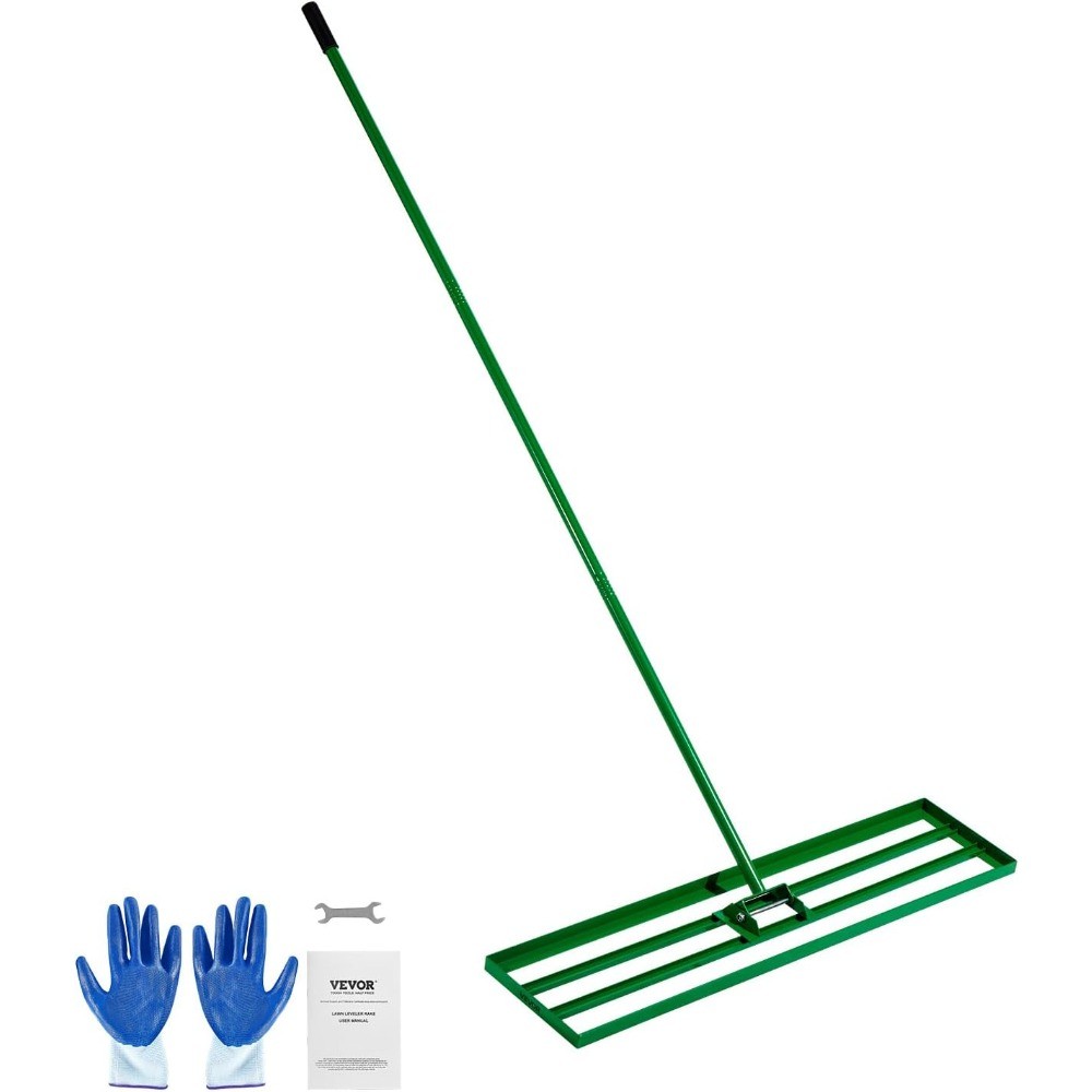 Lawn Leveling Rake 48x10 Heavy Duty Steel Handle Yard Garden Golf Farm Tool