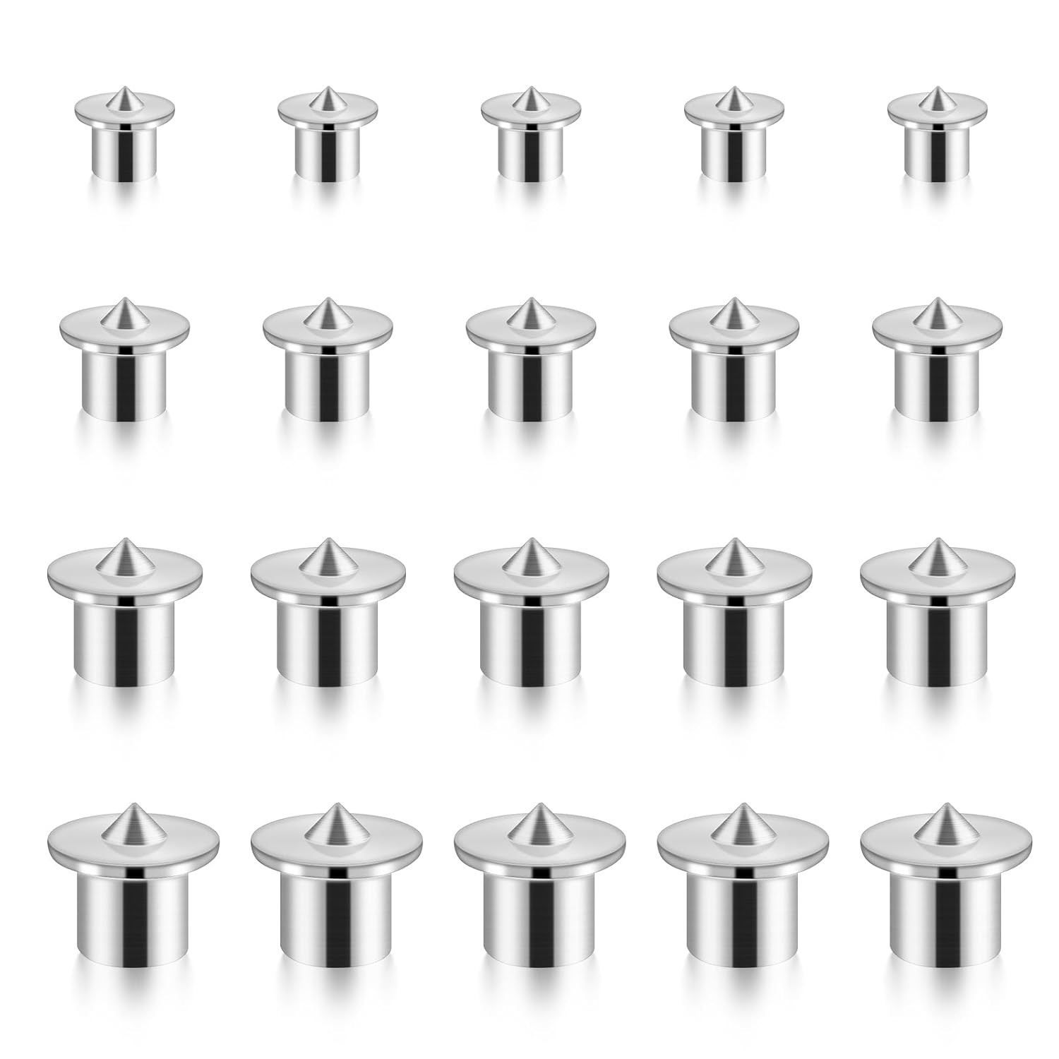Dowel Pins Center Point Set, and 1/4", 5/16", 3/8" 1/2", Silver