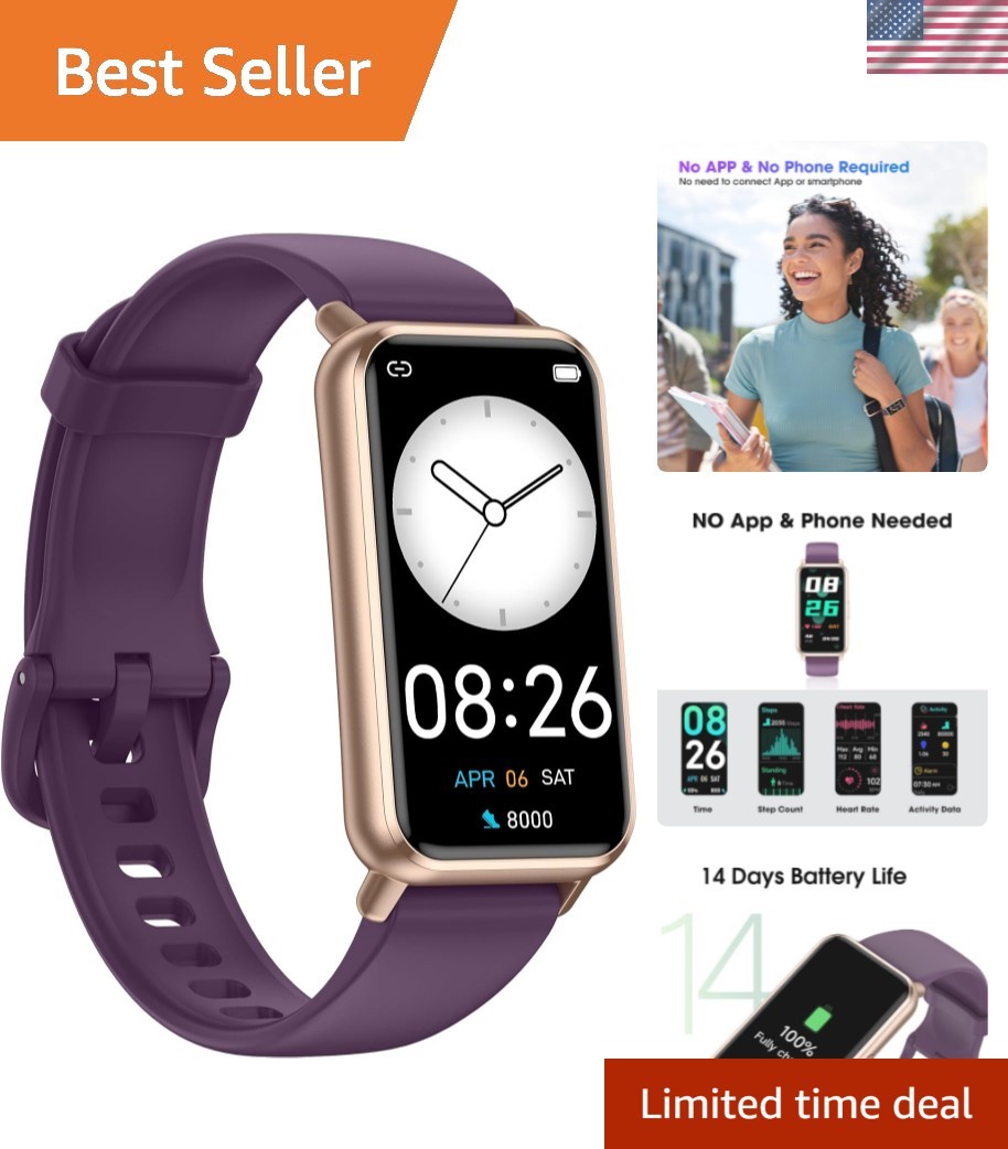 Lightweight Heart Rate Monitoring Smart Watch - 100 Sports Modes, 14-Day Battery