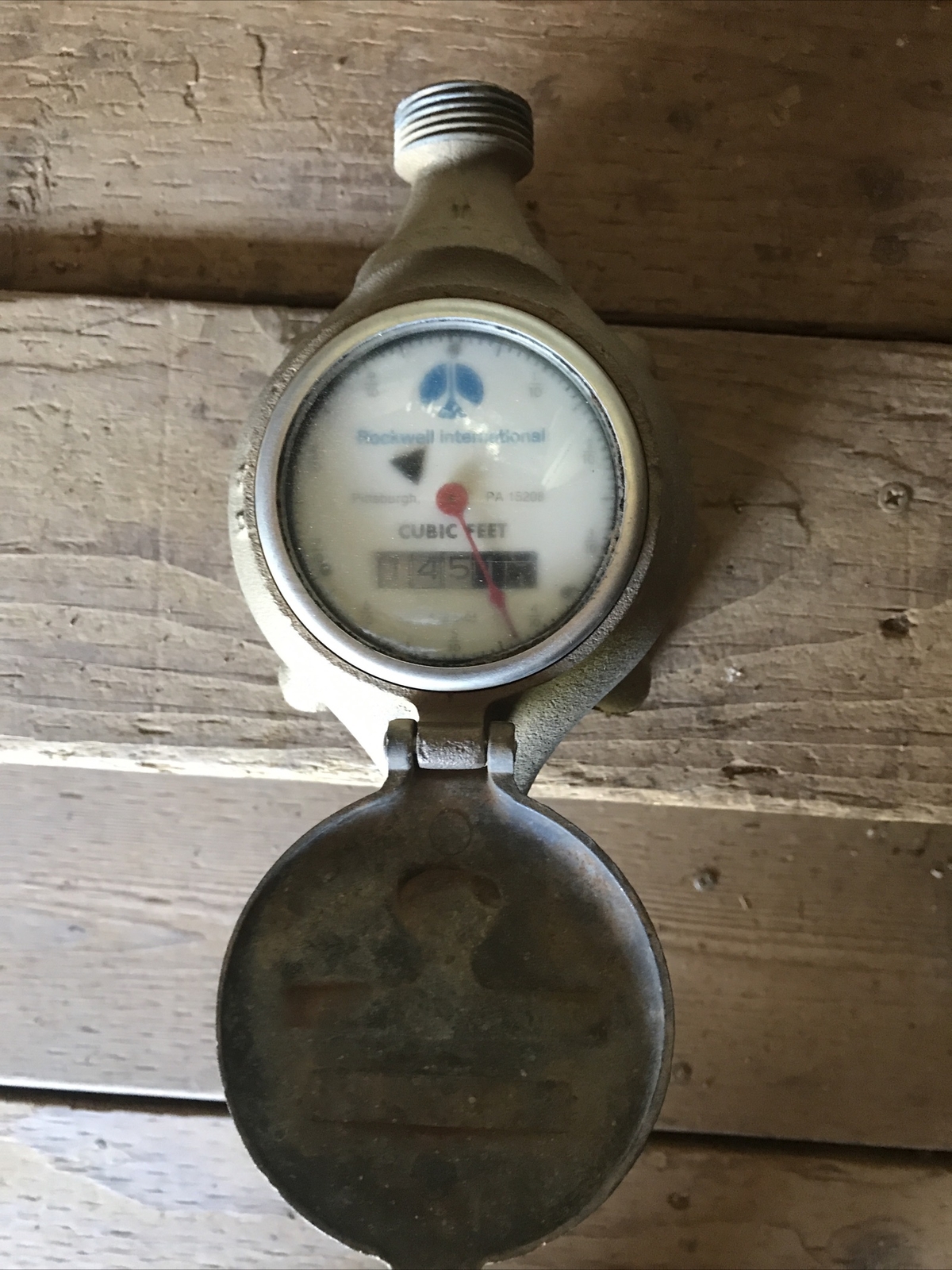 Vintage Rockwell Brass Water Meter 5/8” Pipe Rare Gauge Reads 00097 Used