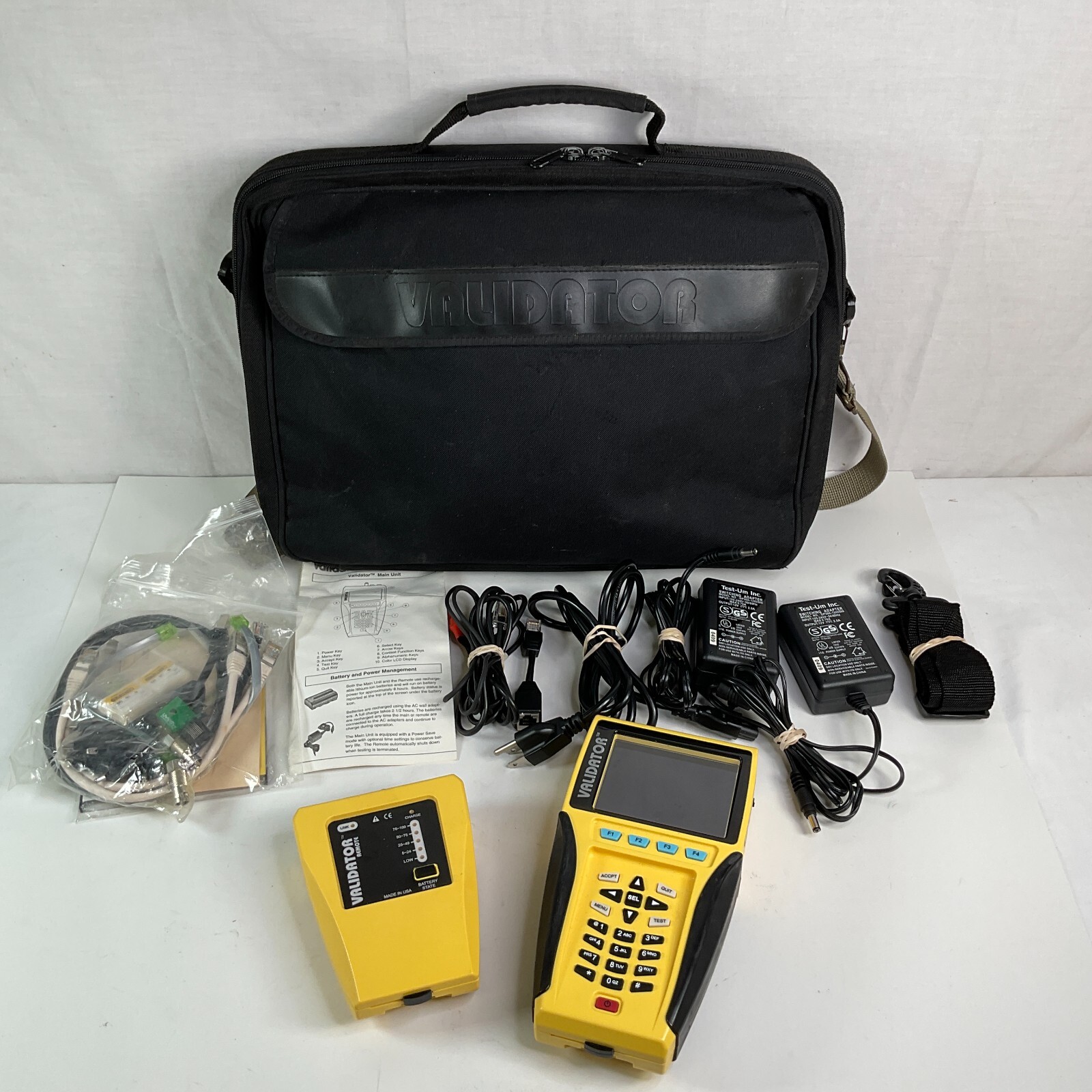 Test-Um Validator NT900 Cable Tester with NT93 Remote Kit Case & Accessories
