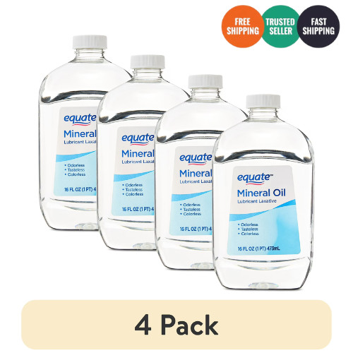 (4 pack) Equate Mineral Oil Lubricant Laxative Liquid for Constipation, 16 fl oz