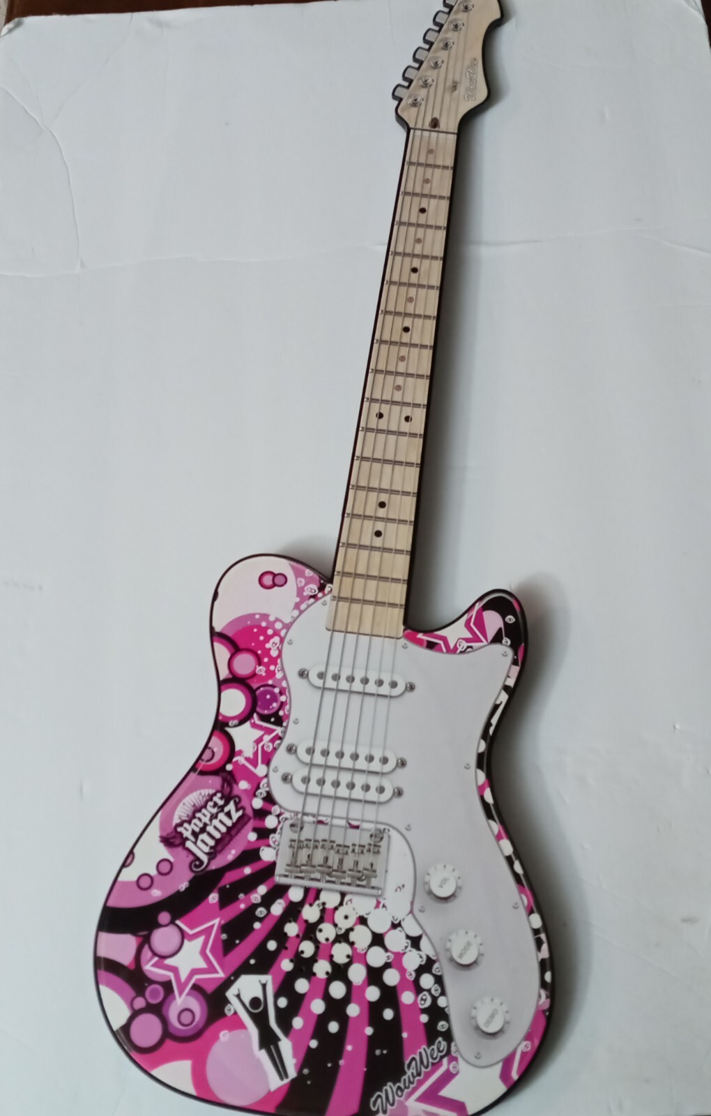 Paper Jamz Instant Rockstar WowWee Telecaster Guitar Pink White Black