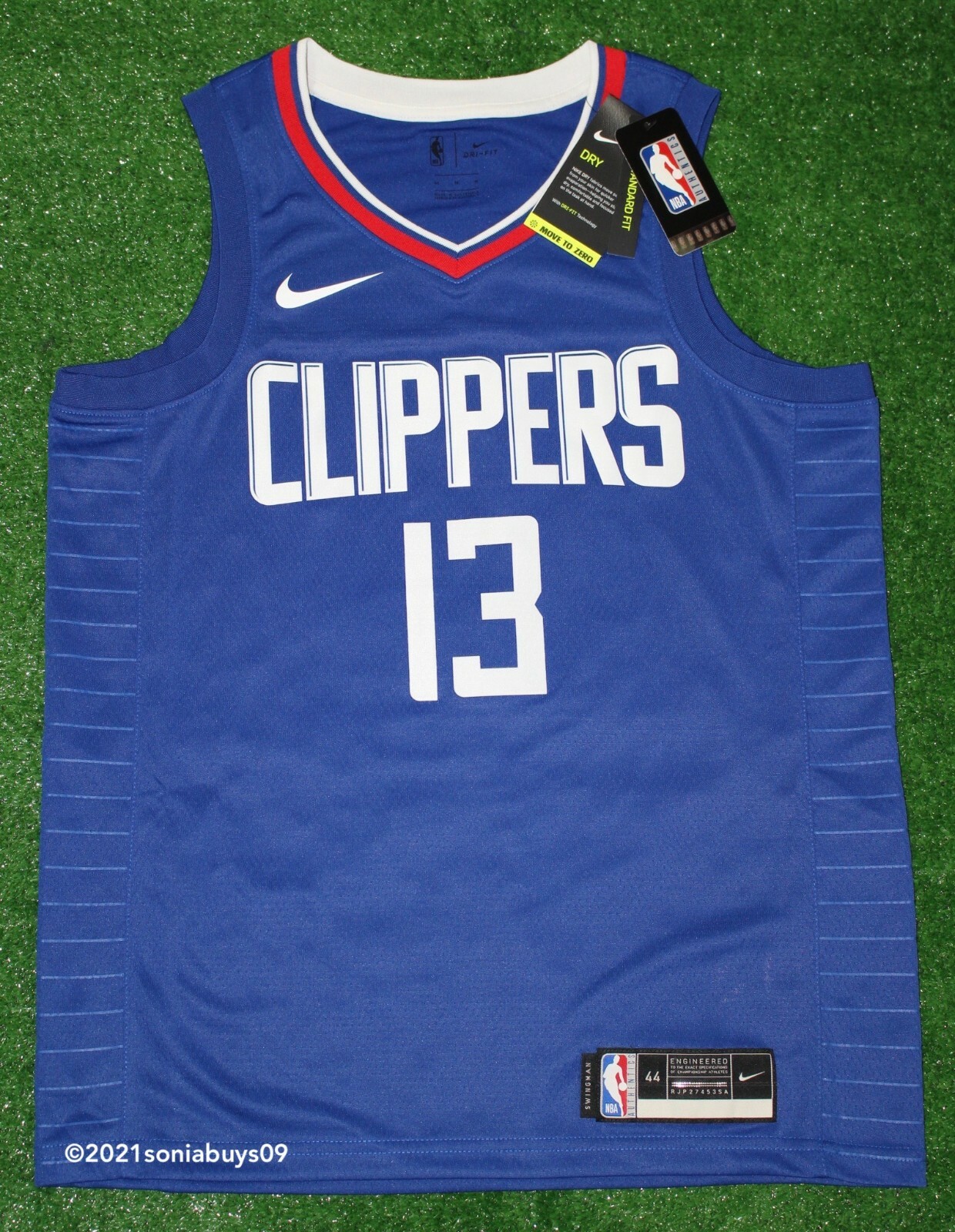Nike Men's GEORGE LA Clippers Swingman Jersey, CW3668-403, Blue, Sizes