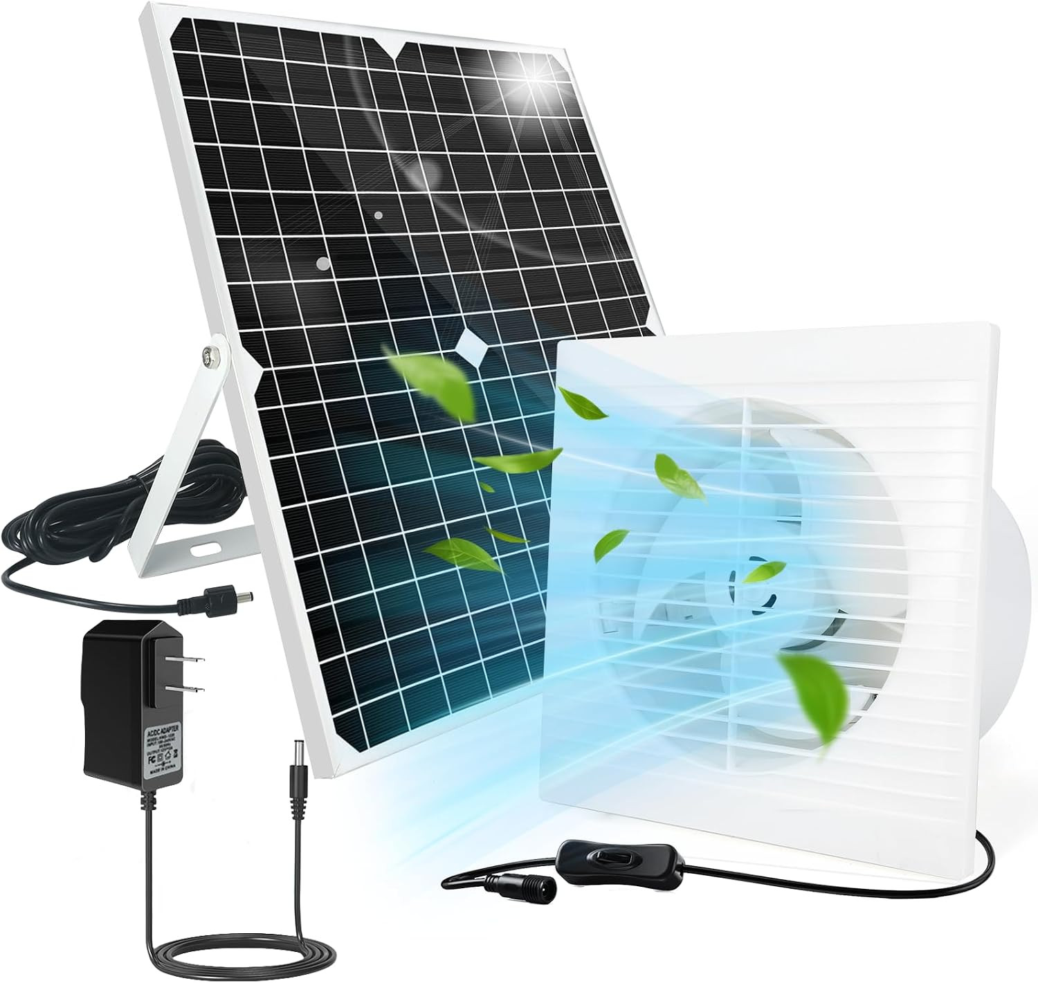 Solar Powered Fan, 9.1" Solar Exhaust Fan Kit, 25W Waterproof Chicken Coop Fans
