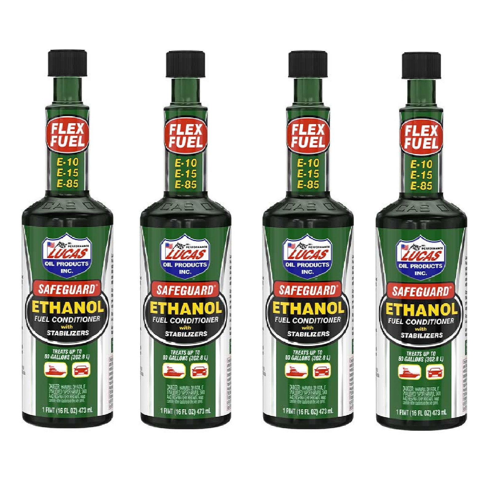 Lucas Oil 10576 Set of 4 Safeguard Ethanol Fuel Conditioner w Stabilizers 16 Oz