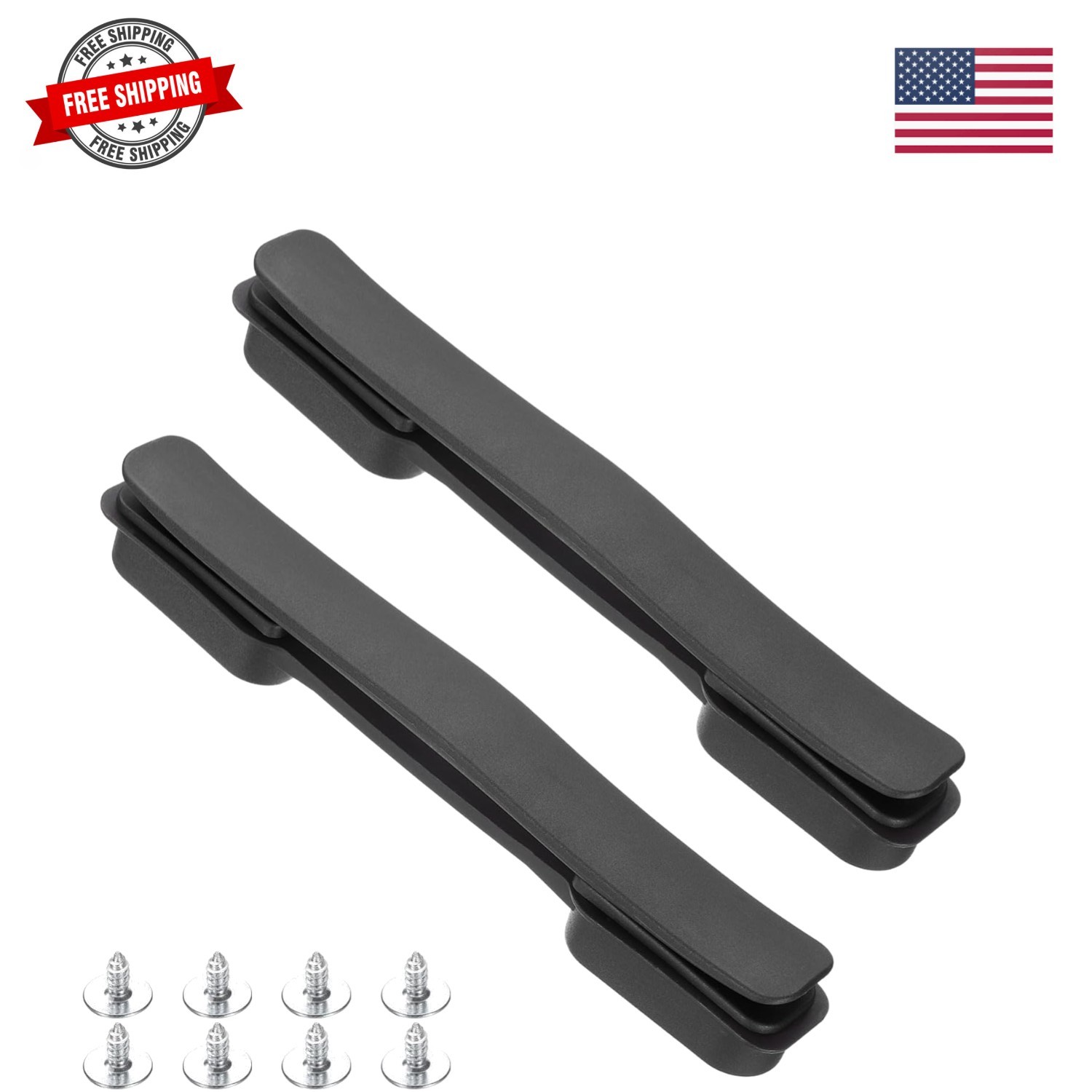 2 Pcs Luggage Handle Replacement 8.5 Inch Plastic Strap Black