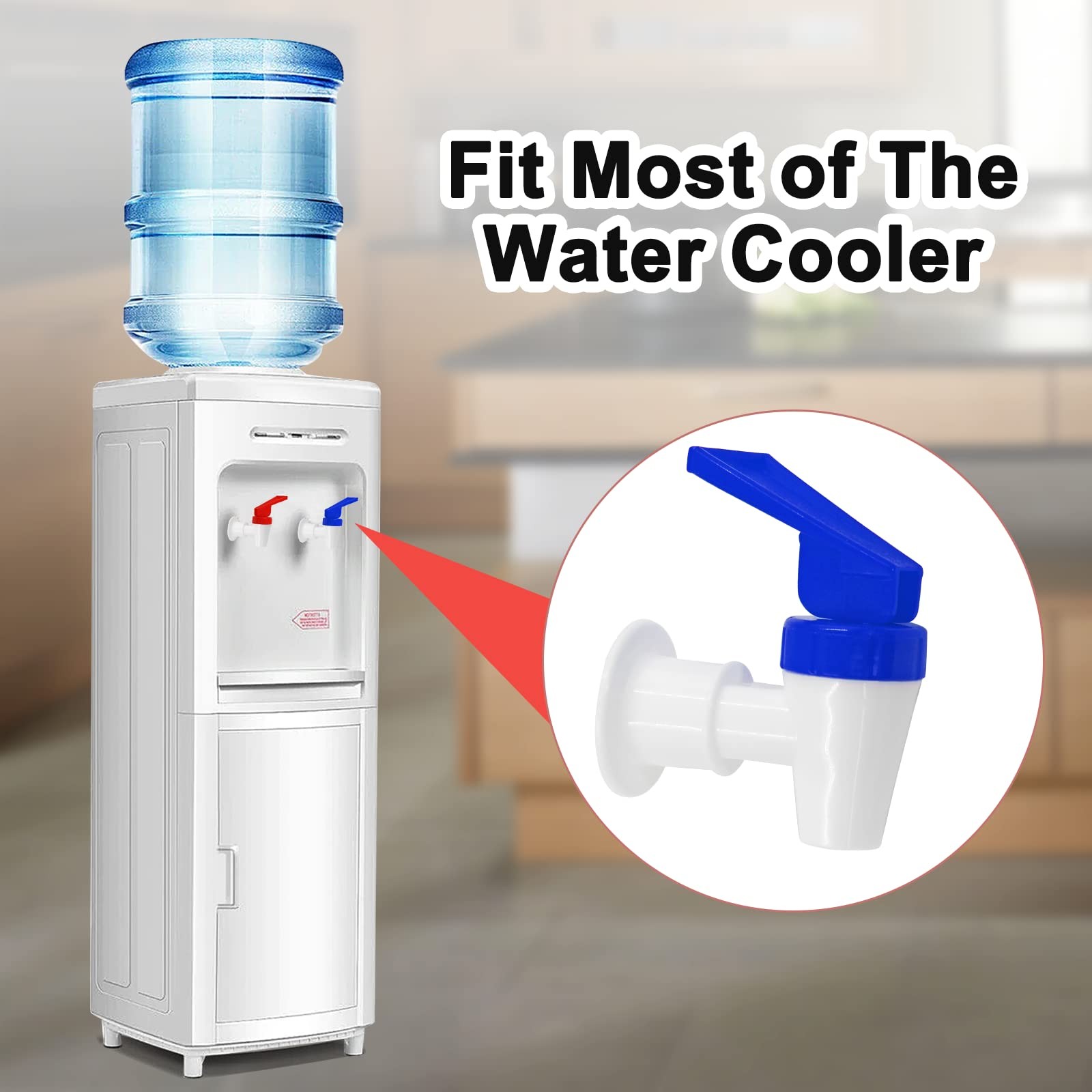 Replacement Cooler Faucet 2 Blue Internal Thread Plastic Spigot for Water Cooler