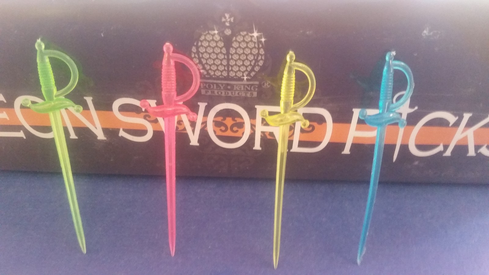 (1000 FOOD PICKS) 3" ASSORTED NEON PARTY FOOD PICKS BAR COCKTAILS/APPETIZERS