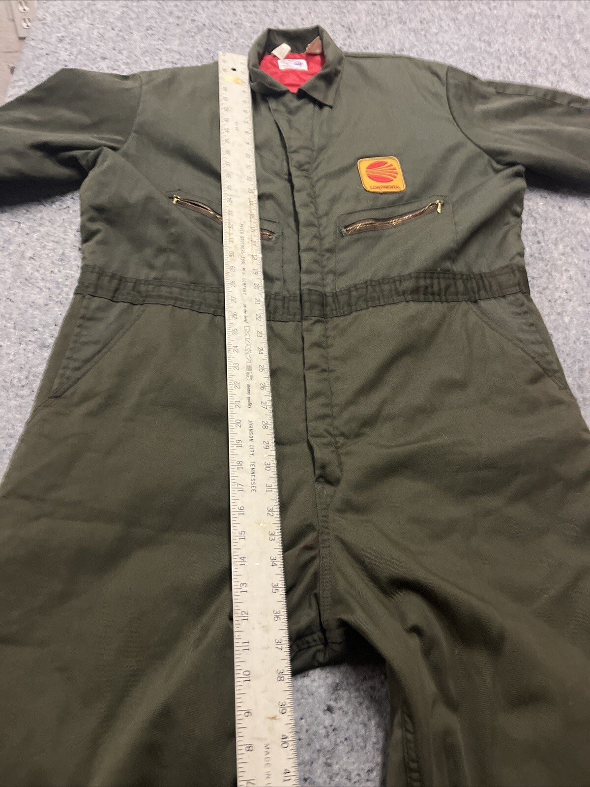 Vintage Continental Patch Flight Master Uniforms XL Jumpsuit Insulated