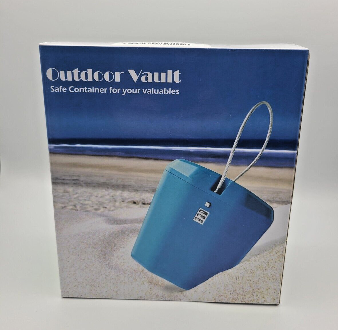 Lock Box Portable Travel Beach Security Lock Box 3 digit Combination Lock-Blue.