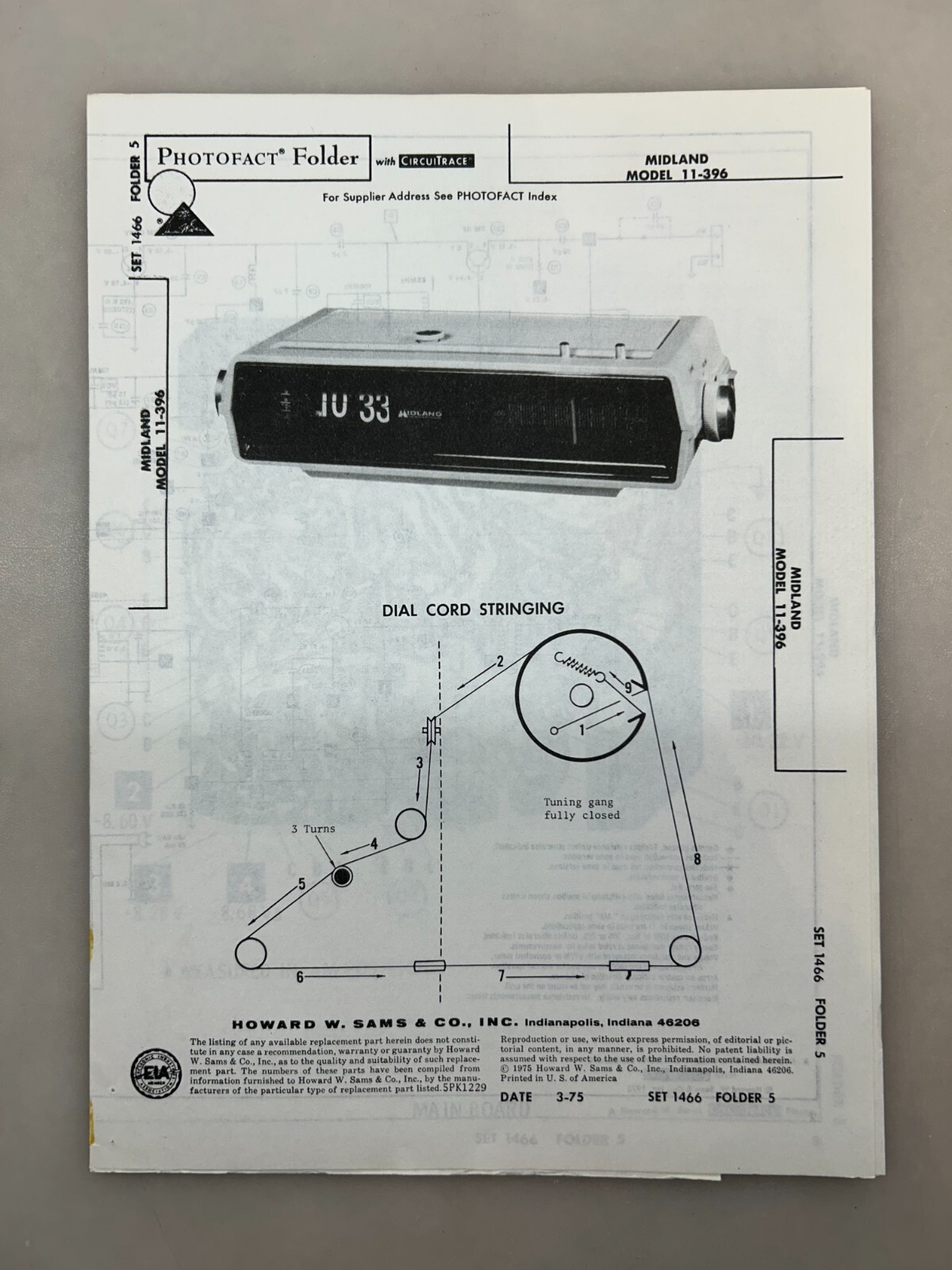 Midland 11-396 Service Manual Sams Photofact Free Shipping